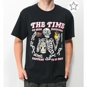 💀💕🖤 Boss Dog Seek Happiness Black T shirt Large